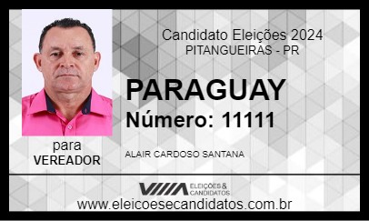 Candidato PARAGUAY 2024 - PITANGUEIRAS - Eleições