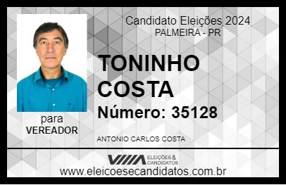 Candidato TONINHO COSTA 2024 - PALMEIRA - Eleições