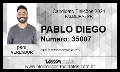 Candidato PABLO DIEGO 2024 - PALMEIRA - Eleições