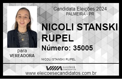 Candidato NICOLI STANSKI RUPEL 2024 - PALMEIRA - Eleições