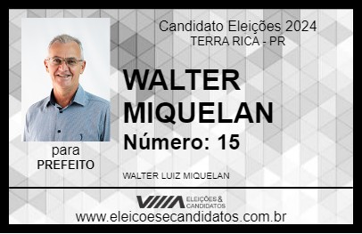 Candidato WALTER MIQUELAN 2024 - TERRA RICA - Eleições