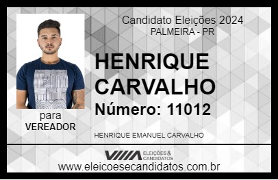 Candidato HENRIQUE CARVALHO 2024 - PALMEIRA - Eleições