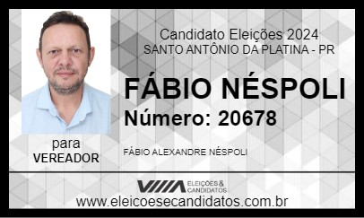 Candidato FÁBIO NÉSPOLI 2024 - SANTO ANTÔNIO DA PLATINA - Eleições