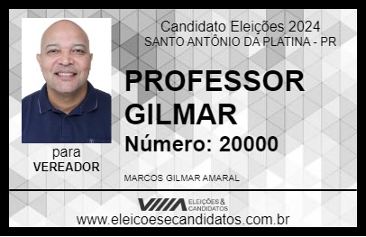 Candidato PROFESSOR GILMAR 2024 - SANTO ANTÔNIO DA PLATINA - Eleições