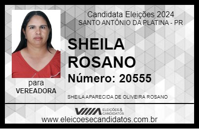 Candidato SHEILA ROSANO 2024 - SANTO ANTÔNIO DA PLATINA - Eleições