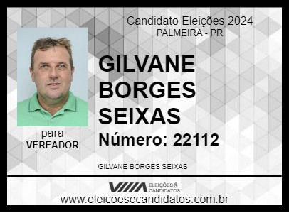 Candidato GILVANE BORGES SEIXAS 2024 - PALMEIRA - Eleições