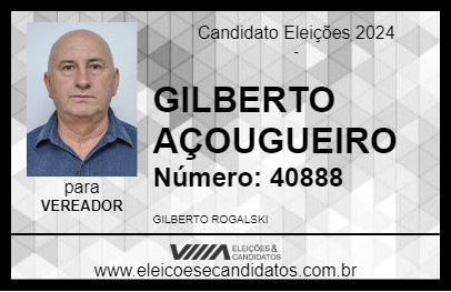 Candidato GILBERTO AÇOUGUEIRO 2024 - PALMEIRA - Eleições