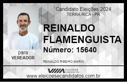 Candidato REINALDO FLAMENGUISTA 2024 - TERRA RICA - Eleições