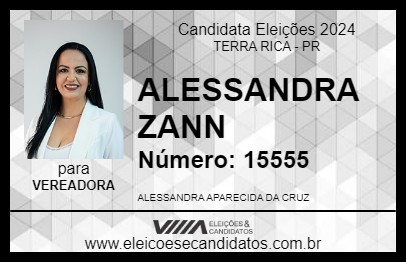 Candidato ALESSANDRA ZANN 2024 - TERRA RICA - Eleições