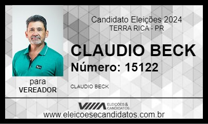 Candidato CLAUDIO BECK 2024 - TERRA RICA - Eleições