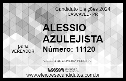 Candidato ALESSIO AZULEJISTA 2024 - CASCAVEL - Eleições