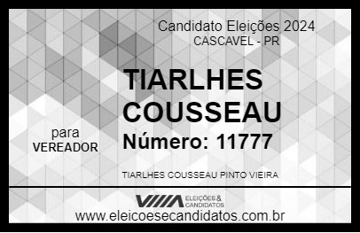 Candidato TIARLHES COUSSEAU 2024 - CASCAVEL - Eleições