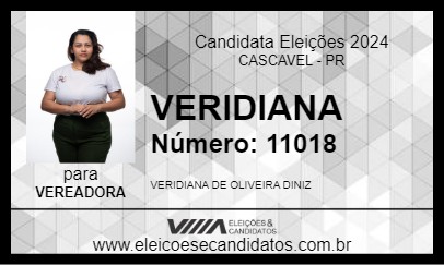 Candidato VERIDIANA 2024 - CASCAVEL - Eleições