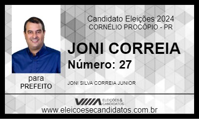 Candidato JONI CORREIA 2024 - CORNÉLIO PROCÓPIO - Eleições