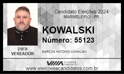 Candidato KOWALSKI 2024 - MARMELEIRO - Eleições