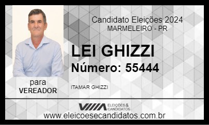 Candidato LEI GHIZZI 2024 - MARMELEIRO - Eleições