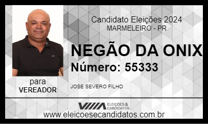 Candidato NEGÃO DA ONIX 2024 - MARMELEIRO - Eleições