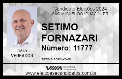 Candidato SÉTIMO 2024 - SÃO MIGUEL DO IGUAÇU - Eleições