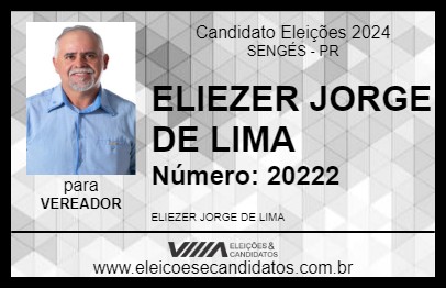 Candidato ELIEZER JORGE DE LIMA 2024 - SENGÉS - Eleições