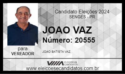 Candidato JOAO VAZ 2024 - SENGÉS - Eleições