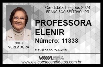 Candidato PROFESSORA ELENIR 2024 - FRANCISCO BELTRÃO - Eleições