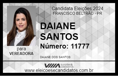 Candidato DAIANE SANTOS 2024 - FRANCISCO BELTRÃO - Eleições