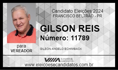 Candidato GILSON REIS 2024 - FRANCISCO BELTRÃO - Eleições