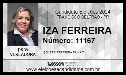 Candidato IZA FERREIRA 2024 - FRANCISCO BELTRÃO - Eleições