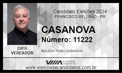 Candidato CASANOVA 2024 - FRANCISCO BELTRÃO - Eleições