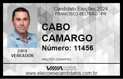 Candidato CABO CAMARGO 2024 - FRANCISCO BELTRÃO - Eleições