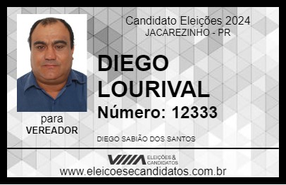 Candidato DIEGO LOURIVAL 2024 - JACAREZINHO - Eleições