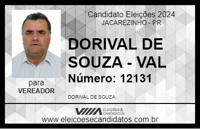 Candidato DORIVAL DE SOUZA -  VAL  2024 - JACAREZINHO - Eleições