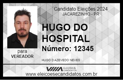 Candidato HUGO DO HOSPITAL 2024 - JACAREZINHO - Eleições