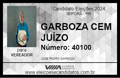 Candidato GARBOZA CEM JUÍZO 2024 - IBIPORÃ - Eleições