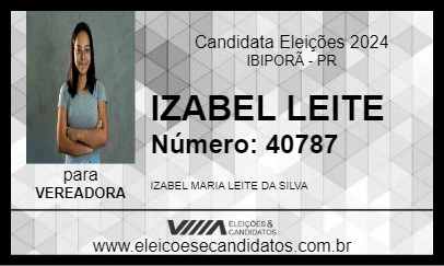 Candidato IZABEL LEITE 2024 - IBIPORÃ - Eleições