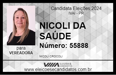 Candidato NICOLI DA SAÚDE 2024 - IVAÍ - Eleições