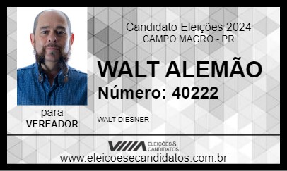 Candidato WALT ALEMÃO 2024 - CAMPO MAGRO - Eleições