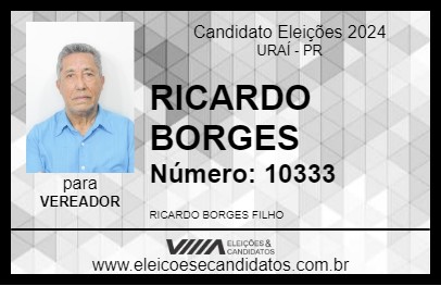 Candidato RICARDO BORGES 2024 - URAÍ - Eleições