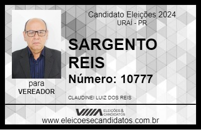 Candidato SARGENTO REIS 2024 - URAÍ - Eleições