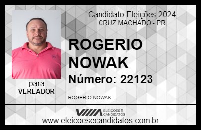 Candidato ROGERIO NOWAK 2024 - CRUZ MACHADO - Eleições