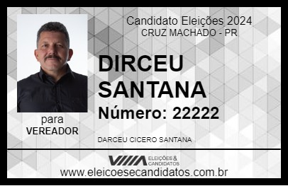 Candidato DIRCEU SANTANA 2024 - CRUZ MACHADO - Eleições