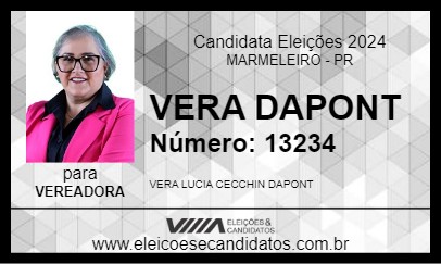 Candidato VERA DAPONT 2024 - MARMELEIRO - Eleições