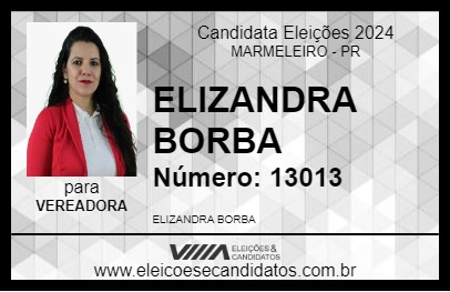 Candidato ELIZANDRA BORBA 2024 - MARMELEIRO - Eleições