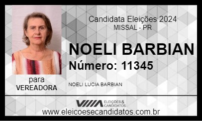 Candidato NOELI BARBIAN 2024 - MISSAL - Eleições