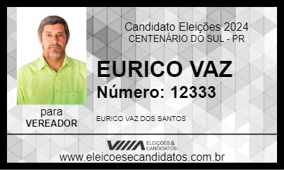 Candidato EURICO VAZ 2024 - CENTENÁRIO DO SUL - Eleições