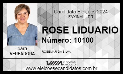 Candidato ROSE LIDUARIO 2024 - FAXINAL - Eleições