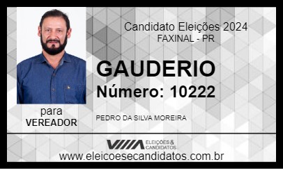 Candidato GAUDERIO 2024 - FAXINAL - Eleições