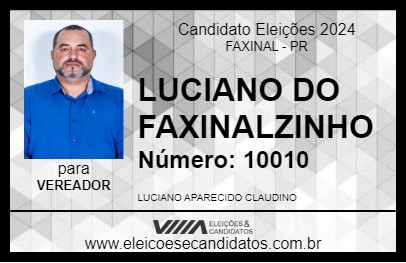 Candidato LUCIANO DO FAXINALZINHO 2024 - FAXINAL - Eleições