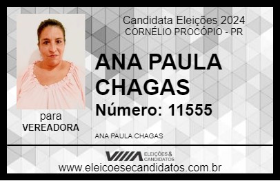 Candidato ANA PAULA CHAGAS 2024 - CORNÉLIO PROCÓPIO - Eleições