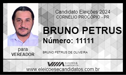 Candidato BRUNO PETRUS 2024 - CORNÉLIO PROCÓPIO - Eleições